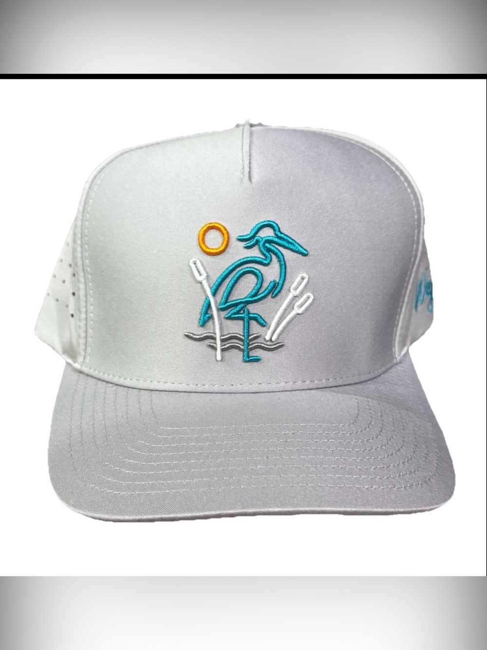 Waggle Great Blue OG Snapback Hat Gray Perforated Golf Cap New breathable